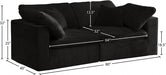 Cozy Black Velvet Modular Fiber Filled Cloud-Like Comfort Overstuffed 80" Loveseat - 634Black-S80 - Vega Furniture