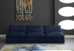 Cozy Blue Velvet Modular Fiber Filled Cloud-Like Comfort Overstuffed 117" Armless Sofa - 634Navy-S117 - Vega Furniture