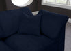 Cozy Blue Velvet Modular Fiber Filled Cloud-Like Comfort Overstuffed 119" Sofa - 634Navy-S119 - Vega Furniture