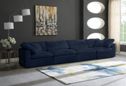 Cozy Blue Velvet Modular Fiber Filled Cloud-Like Comfort Overstuffed 158