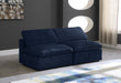 Cozy Blue Velvet Modular Fiber Filled Cloud-Like Comfort Overstuffed 78" Armless Loveseat - 634Navy-S78 - Vega Furniture