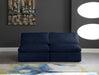 Cozy Blue Velvet Modular Fiber Filled Cloud-Like Comfort Overstuffed 78" Armless Loveseat - 634Navy-S78 - Vega Furniture