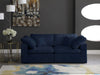 Cozy Blue Velvet Modular Fiber Filled Cloud-Like Comfort Overstuffed 80" Loveseat - 634Navy-S80 - Vega Furniture