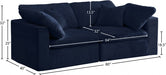 Cozy Blue Velvet Modular Fiber Filled Cloud-Like Comfort Overstuffed 80" Loveseat - 634Navy-S80 - Vega Furniture