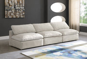 Cozy Cream Velvet Modular Fiber Filled Cloud-Like Comfort Overstuffed 117