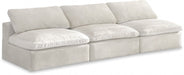 Cozy Cream Velvet Modular Fiber Filled Cloud-Like Comfort Overstuffed 117" Armless Sofa - 634Cream-S117 - Vega Furniture