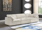 Cozy Cream Velvet Modular Fiber Filled Cloud-Like Comfort Overstuffed 119