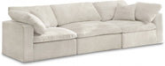 Cozy Cream Velvet Modular Fiber Filled Cloud-Like Comfort Overstuffed 119" Sofa - 634Cream-S119 - Vega Furniture