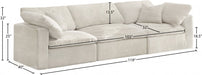 Cozy Cream Velvet Modular Fiber Filled Cloud-Like Comfort Overstuffed 119" Sofa - 634Cream-S119 - Vega Furniture