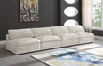 Cozy Cream Velvet Modular Fiber Filled Cloud-Like Comfort Overstuffed 156" Armless Sofa - 634Cream-S156 - Vega Furniture