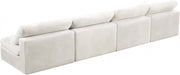 Cozy Cream Velvet Modular Fiber Filled Cloud-Like Comfort Overstuffed 156" Armless Sofa - 634Cream-S156 - Vega Furniture