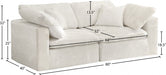 Cozy Cream Velvet Modular Fiber Filled Cloud-Like Comfort Overstuffed 80" Sofa - 634Cream-S80 - Vega Furniture