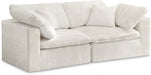 Cozy Cream Velvet Modular Fiber Filled Cloud-Like Comfort Overstuffed 80" Sofa - 634Cream-S80 - Vega Furniture