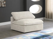 Cozy Cream Velvet Modular Fiber Filled Cloud-Like Comfort Overstuffed Armless Chair - 634Cream-Armless - Vega Furniture