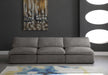 Cozy Grey Velvet Modular Fiber Filled Cloud-Like Comfort Overstuffed 117" Armless Sofa - 634Grey-S117 - Vega Furniture