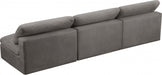 Cozy Grey Velvet Modular Fiber Filled Cloud-Like Comfort Overstuffed 117" Armless Sofa - 634Grey-S117 - Vega Furniture