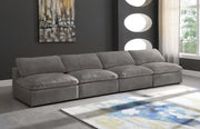 Cozy Grey Velvet Modular Fiber Filled Cloud-Like Comfort Overstuffed 156