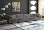 Cozy Grey Velvet Modular Fiber Filled Cloud-Like Comfort Overstuffed 158