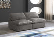 Cozy Grey Velvet Modular Fiber Filled Cloud-Like Comfort Overstuffed 78" Armless Sofa - 634Grey-S78 - Vega Furniture