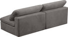 Cozy Grey Velvet Modular Fiber Filled Cloud-Like Comfort Overstuffed 78" Armless Sofa - 634Grey-S78 - Vega Furniture