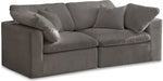 Cozy Grey Velvet Modular Fiber Filled Cloud-Like Comfort Overstuffed 80" Loveseat - 634Grey-S80 - Vega Furniture