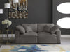 Cozy Grey Velvet Modular Fiber Filled Cloud-Like Comfort Overstuffed 80" Loveseat - 634Grey-S80 - Vega Furniture