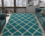 Cozy Moroccan Trellis Turquoise Shaggy Area Rug - 8X10 - SHG2276-8x10 - Vega Furniture