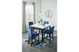 Cranderlyn Blue/White 5-Piece Counter Height Set - D163-223 - Vega Furniture