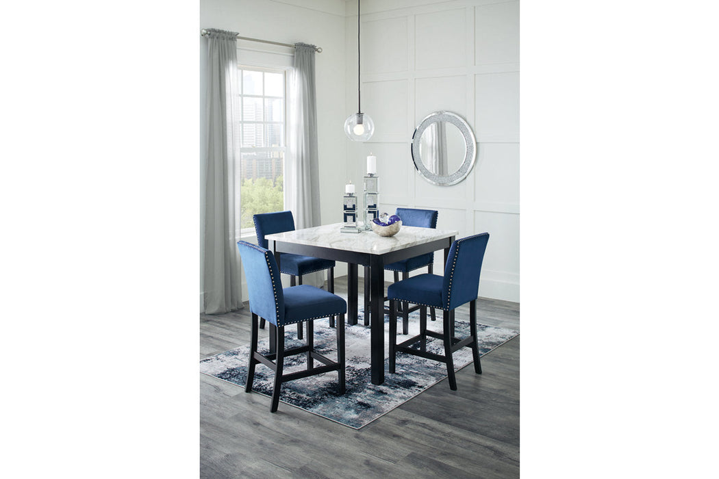 Cranderlyn Blue/White 5-Piece Counter Height Set - D163-223 - Vega Furniture