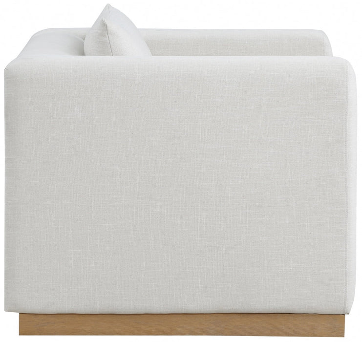 Cream Alfie Linen Textured Fabic Living Room Chair - 642Cream-C - Vega Furniture