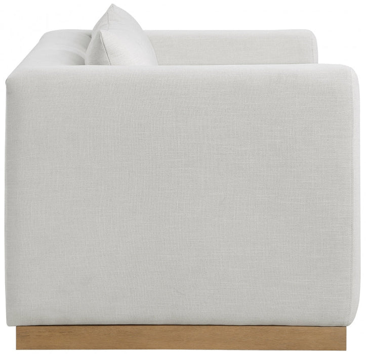 Cream Alfie Linen Textured Fabic Loveseat - 642Cream-L - Vega Furniture