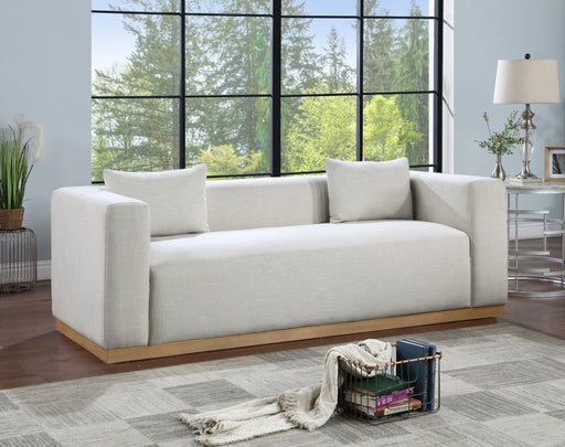 Cream Alfie Linen Textured Fabic Sofa - 642Cream-S - Vega Furniture