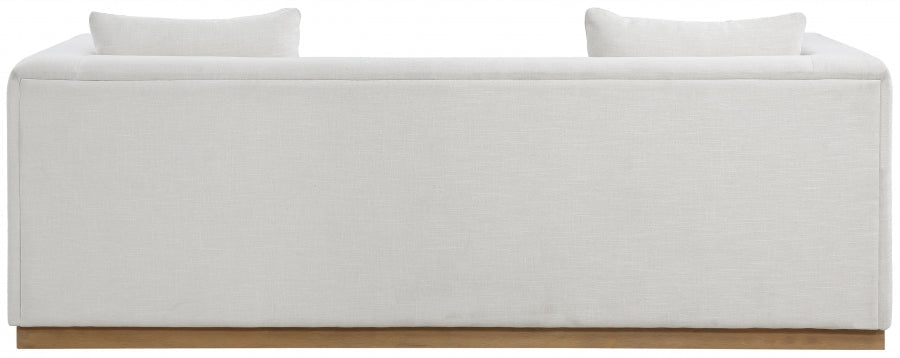 Cream Alfie Linen Textured Fabic Sofa - 642Cream-S - Vega Furniture