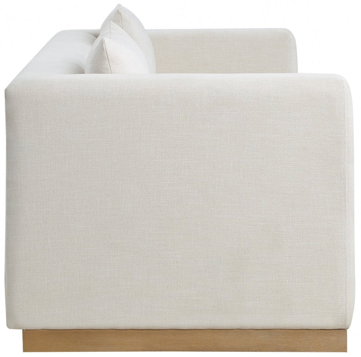 Cream Alfie Linen Textured Fabic Sofa - 642Cream-S - Vega Furniture