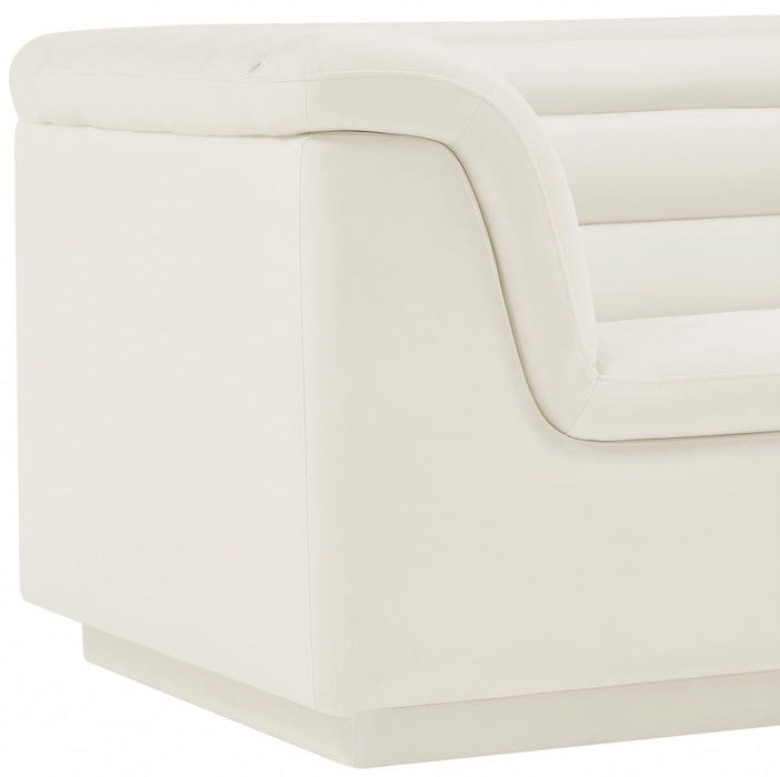 Cream Cascade Velvet Fabric Chair - 192Cream-C - Vega Furniture