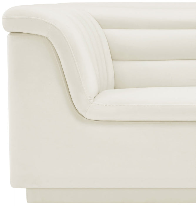 Cream Cascade Velvet Fabric Chair - 192Cream-C - Vega Furniture