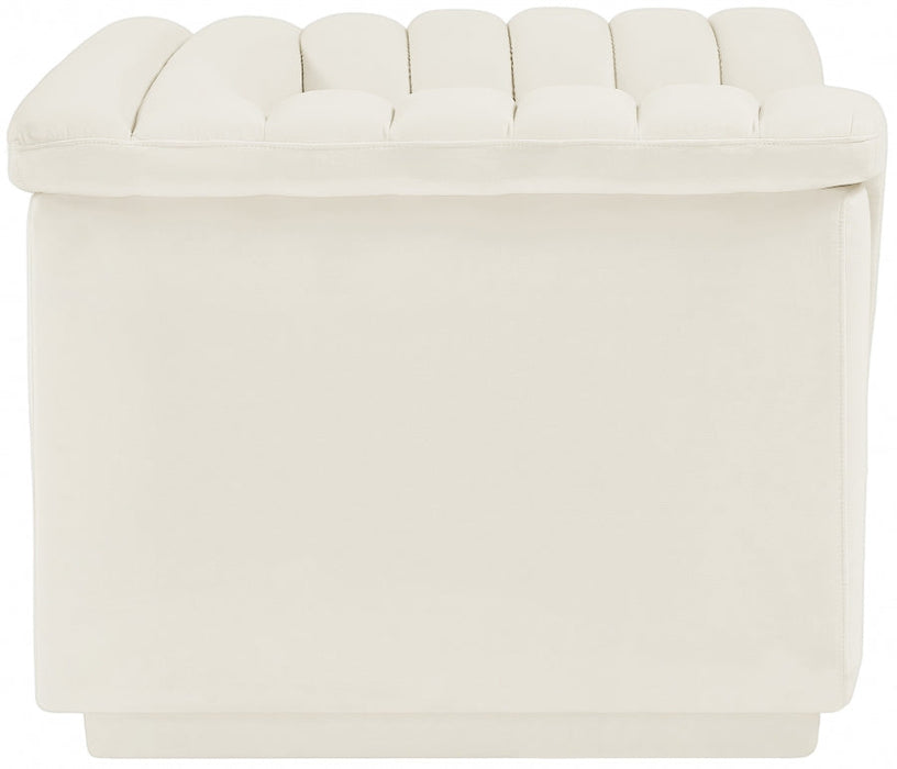 Cream Cascade Velvet Fabric Chair - 192Cream-C - Vega Furniture