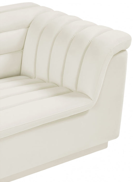 Cream Cascade Velvet Fabric Chair - 192Cream-C - Vega Furniture