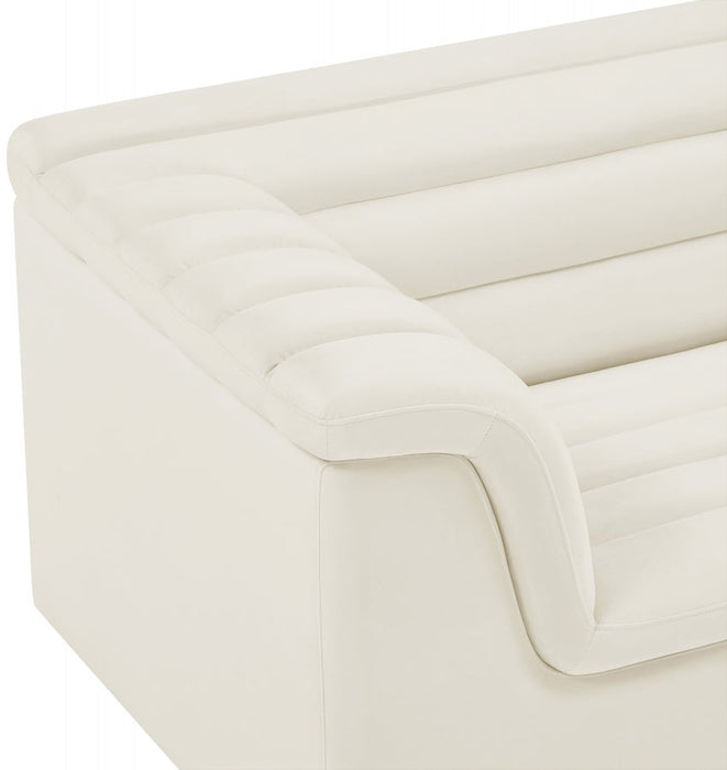 Cream Cascade Velvet Fabric Chair - 192Cream-C - Vega Furniture