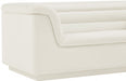 Cream Cascade Velvet Fabric Loveseat - 192Cream-L - Vega Furniture