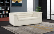 Cream Cascade Velvet Fabric Loveseat - 192Cream-L - Vega Furniture