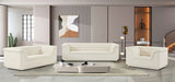 Cream Cascade Velvet Fabric Sofa - 192Cream-S - Vega Furniture