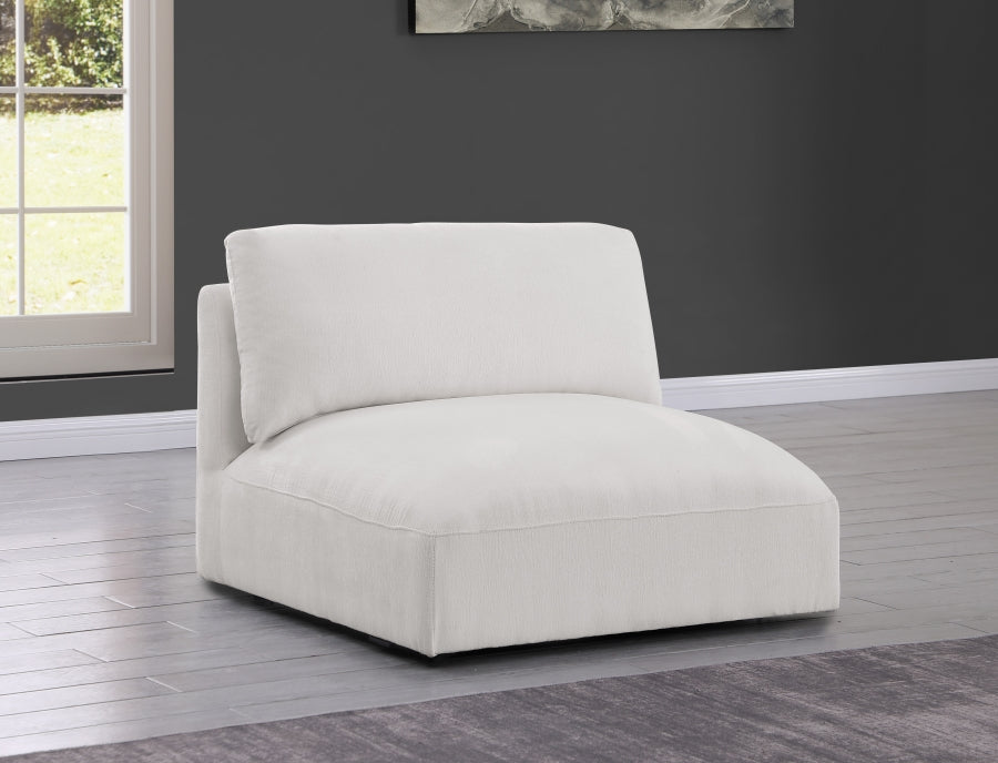 Cream Ease Fabric Modular Armless Chair - 696Cream-Armless - Vega Furniture