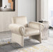 Cream Fleurette Velvet Accent Chair - 409Cream - Vega Furniture