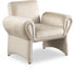 Cream Fleurette Velvet Accent Chair - 409Cream - Vega Furniture