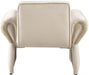 Cream Fleurette Velvet Accent Chair - 409Cream - Vega Furniture