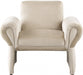 Cream Fleurette Velvet Accent Chair - 409Cream - Vega Furniture