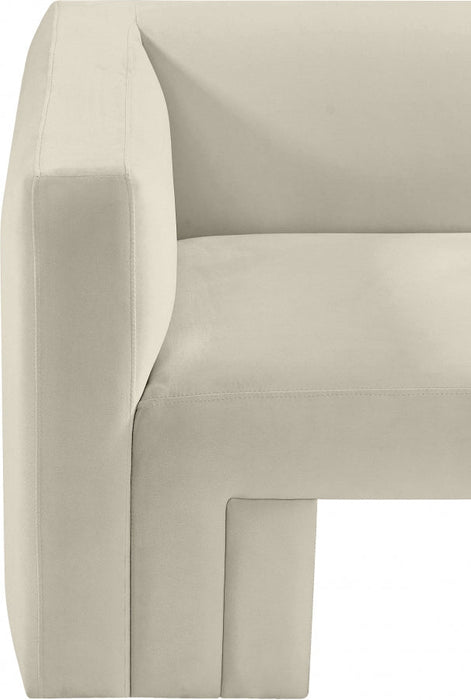 Cream Henson Velvet Chair - 665Cream-C - Vega Furniture