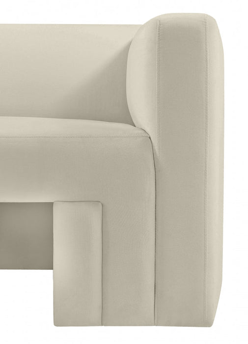 Cream Henson Velvet Chair - 665Cream-C - Vega Furniture