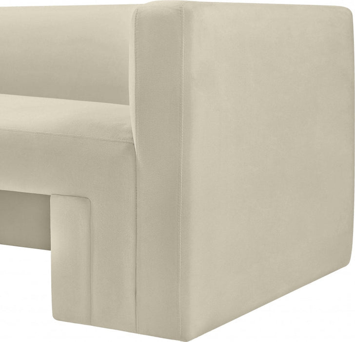 Cream Henson Velvet Chair - 665Cream-C - Vega Furniture